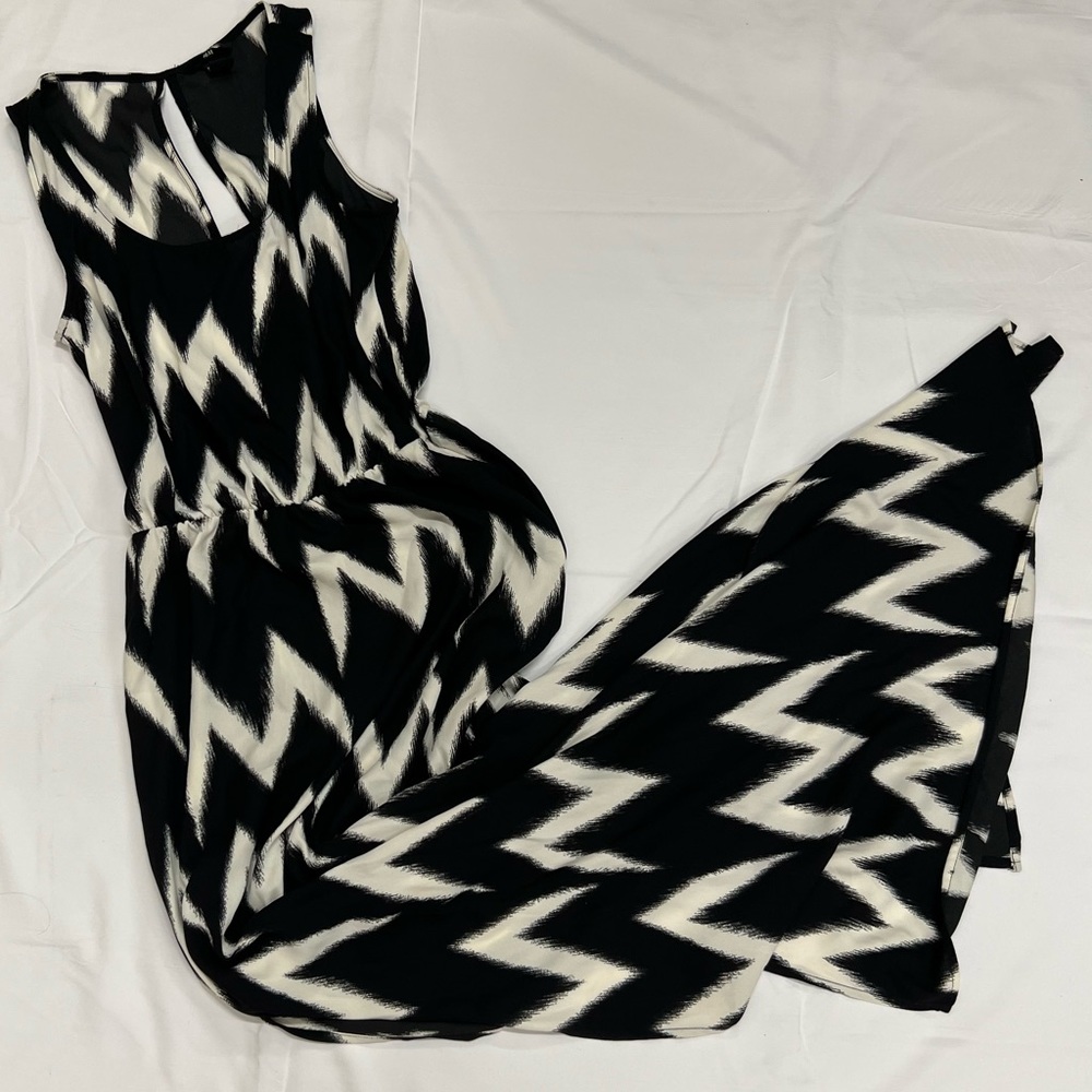H&M Black & White Chevron Maxi Dress